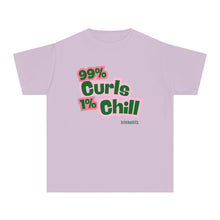 Load image into Gallery viewer, 99% Curls Chill Youth Midweight Tee - Fun & Stylish T-Shirt for Kids