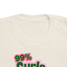 Load image into Gallery viewer, 99% Curls 1% Chill Toddler's Jersey Tee - Fun & Playful Kids Shirt
