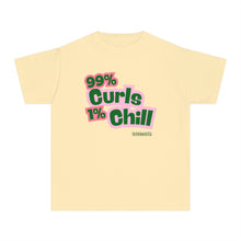 Load image into Gallery viewer, 99% Curls Chill Youth Midweight Tee - Fun & Stylish T-Shirt for Kids