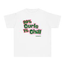 Load image into Gallery viewer, 99% Curls Chill Youth Midweight Tee - Fun & Stylish T-Shirt for Kids