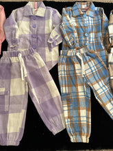 Load image into Gallery viewer, Plaid Jogger Set-Blue