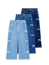 Load image into Gallery viewer, Triple Bow Denim Pants (PRE-Order)