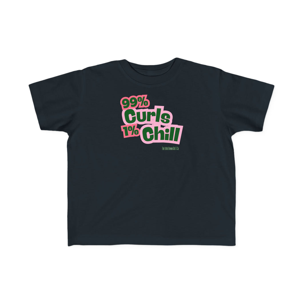 99% Curls 1% Chill Toddler's Jersey Tee - Fun & Playful Kids Shirt