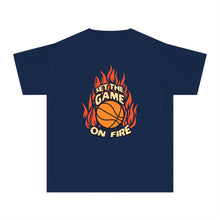 Load image into Gallery viewer, Youth Basketball Tee – Set the Game on Fire
