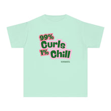 Load image into Gallery viewer, 99% Curls Chill Youth Midweight Tee - Fun &amp; Stylish T-Shirt for Kids
