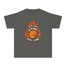 Load image into Gallery viewer, Youth Basketball Tee – Set the Game on Fire
