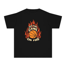 Load image into Gallery viewer, Youth Basketball Tee – Set the Game on Fire
