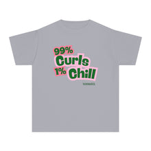 Load image into Gallery viewer, 99% Curls Chill Youth Midweight Tee - Fun &amp; Stylish T-Shirt for Kids
