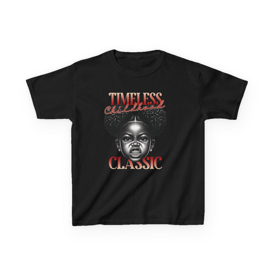 Timeless Classic Kids Heavy Cotton Tee - Uniquely Stylish Black Girl Design