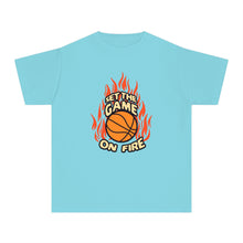 Load image into Gallery viewer, Youth Basketball Tee – Set the Game on Fire
