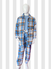 Load image into Gallery viewer, Plaid Jogger Set-Blue
