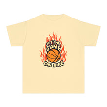 Load image into Gallery viewer, Youth Basketball Tee – Set the Game on Fire
