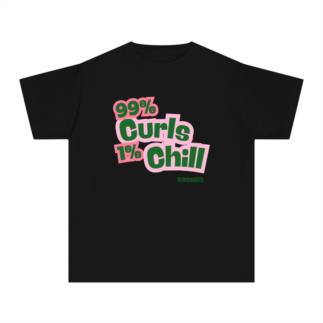 99% Curls Chill Youth Midweight Tee - Fun & Stylish T-Shirt for Kids