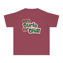 Load image into Gallery viewer, 99% Curls Chill Youth Midweight Tee - Fun &amp; Stylish T-Shirt for Kids
