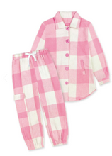 Load image into Gallery viewer, Plaid Jogger Set-Pink
