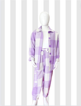 Load image into Gallery viewer, Plaid Jogger Set-Purple
