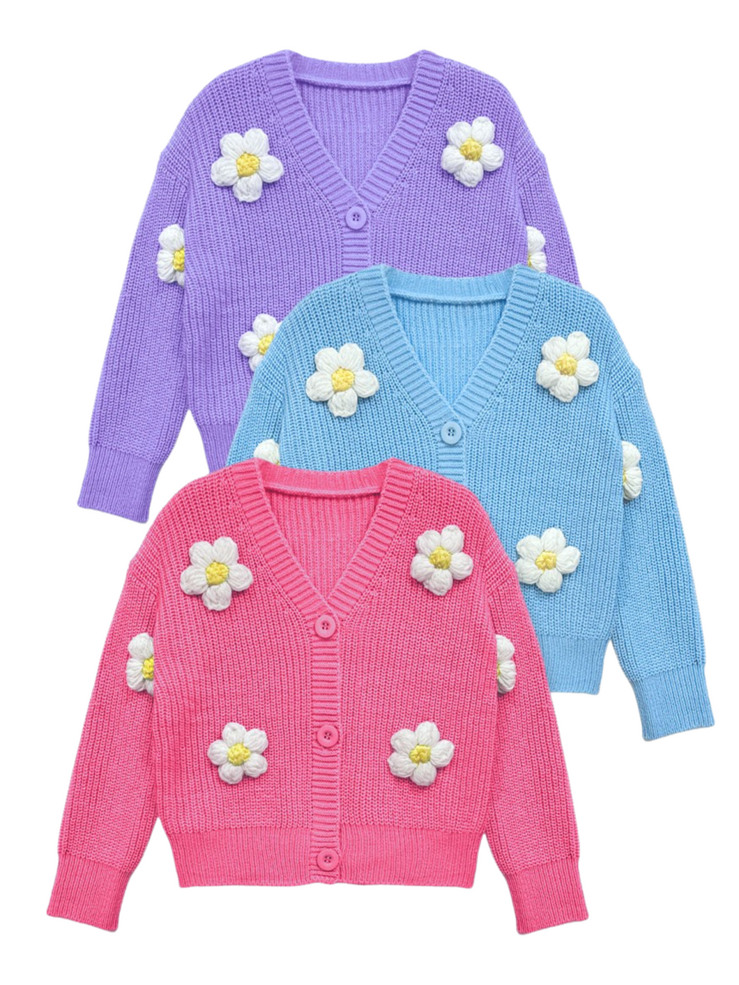 🌸 3D Flower Power Knit Cardigan (Pre-Order)