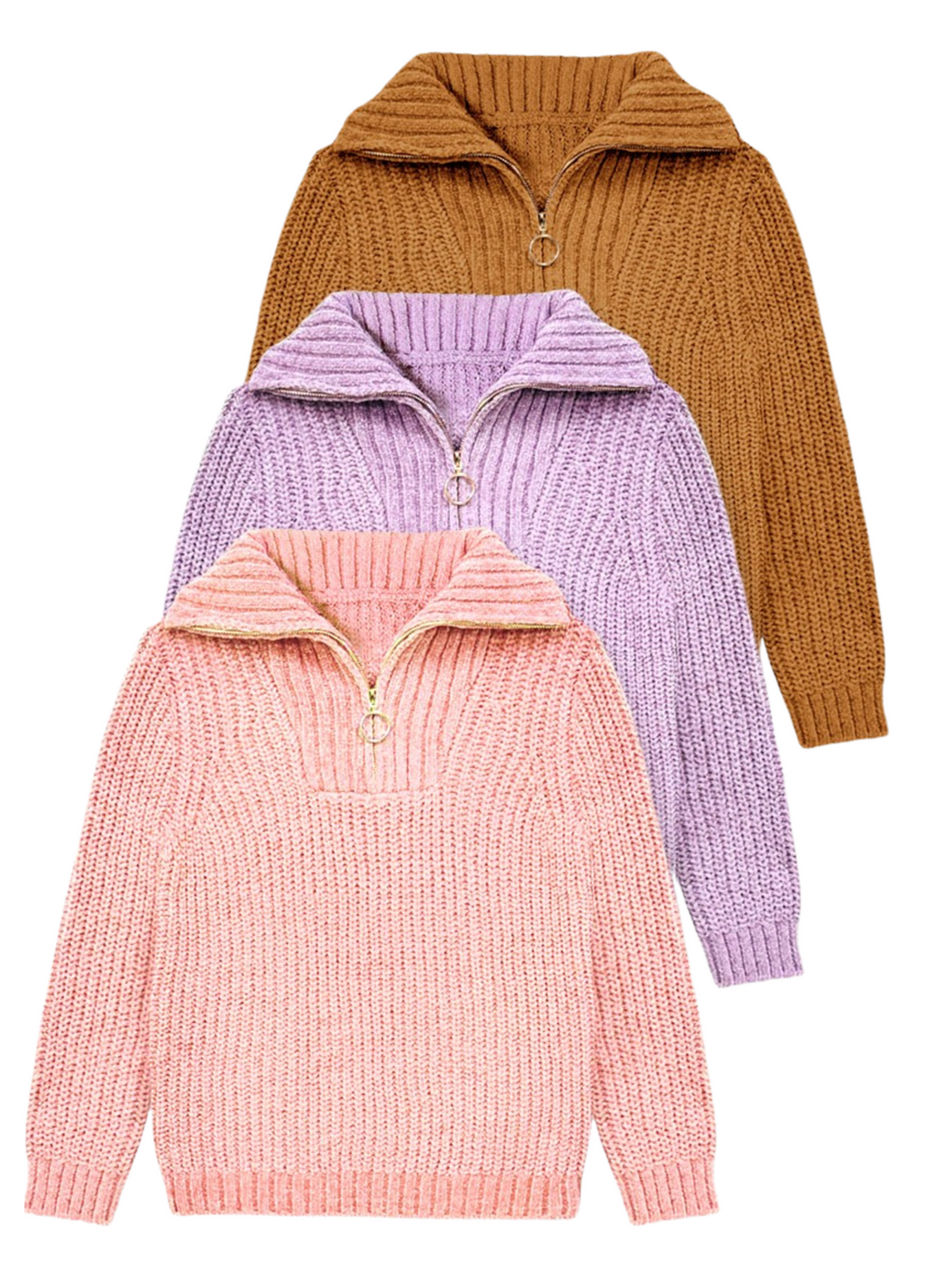 Cozy Knit Half-Zip Sweater – 3 Colors (Pre-Order)